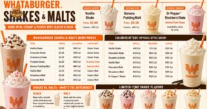 Whataburger Shake & Malts Menu